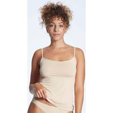 Dame - Microfiber T-shirts Skiny Undertrøje - Beige