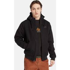 Timberland Insulated Canvas Hooded Bomber Jacket For Men In Black Black