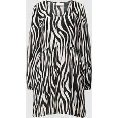Vila Multifärgade Klänningar Vila Vifini L/S Short Dress Noos Klänningar Black Elino W. White Sand