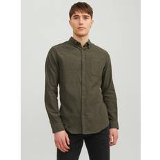 Jack & Jones Jjeclassic Melange Shirt Ls Sn Green