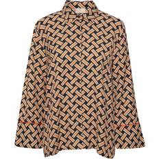 Dame - Orange Skjorter Kaffe Kaquin Shirt Kvinde Skjorter hos Magasin Black, Orange Grafic Print