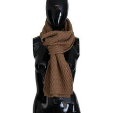 Dolce & Gabbana Dark Brown Wrap Shawl Knitted Camel Scarf Multicolor