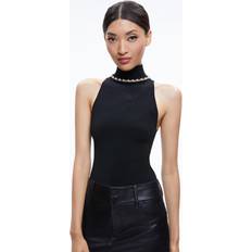 T-shirts & Tank Tops Alice + Olivia Annalee Knit Turtleneck Tank Top BLACK