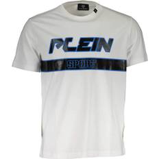 Philipp Plein Kläder Philipp Plein Sport Blue Block Logo White T-Shirt