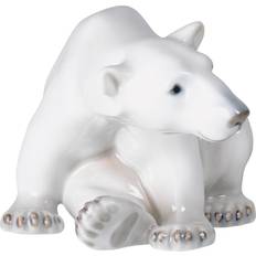 Royal Copenhagen Sitting Polar Bear White Figurine 12cm