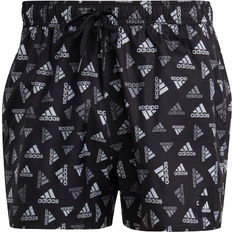 Adidas Men's Logo Print CLX Swim Shorts - Black/White