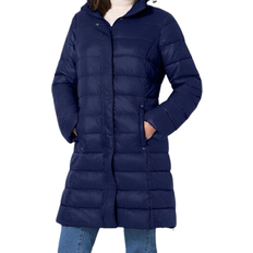 Woman Within Outerwear Woman Within Long Packable Puffer Jacket - Navy