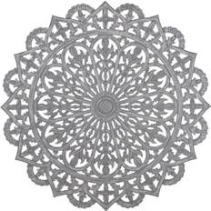 BigBuy Home Grey Wood MDF Decoration 90 x 1 x 90 cm Wall Decor