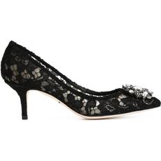 Dolce & Gabbana Heels & Pumps Dolce & Gabbana Bellucci 60 Embellished Taormina Lace Pump Black