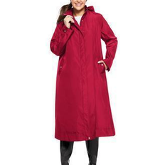 Red Rain Clothes Woman Within Water Repellent Long Raincoat - Classic Red