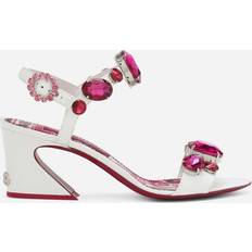 Dolce & Gabbana Sloffen en Sandalen Dolce & Gabbana Patent Leather Sandals Fuchsia Leather