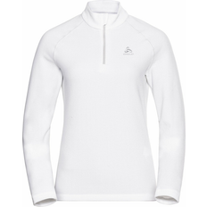 Weiß Basisschicht-Oberteile Odlo Women's The Rigi Half-Zip Mid Layer - White