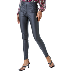 Roman Coated Faux Leather Jeggings - Black