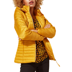 Women Jackets Roman Hooded Zip Through Padded Coat - Amber
