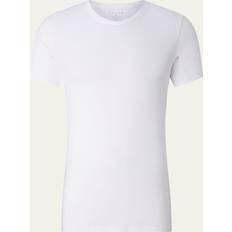 Cotton - Men Base Layers Falke Men's Cotton-Stretch Crewneck T-Shirt White