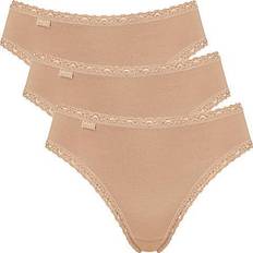 Sloggi Women's 24/7 Cotton Lace Tai C3P Briefs - Marron