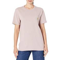 Carhartt Mujer Camisetas Carhartt Loose Fit Heavyweight K87 Pocket Camiseta de Damas - Gris-Beige