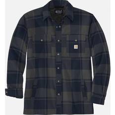 Carhartt Hemden Carhartt Men's Mens Flannel Sherpa Lined Shirt Jacket Blue/Dark Shade/Navy