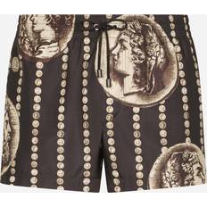 Dolce & Gabbana Badehosen Dolce & Gabbana Beachwear Kurze Badeshorts Münzen-Print Schwarz male