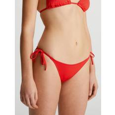 Rojo Partes inferiores de bikini Calvin Klein Braga Bikini String Side Tie CK Monogram Red