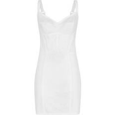 Hemdjurk - Wit Jurken Dolce & Gabbana Corset-style Slip Dress White Satin