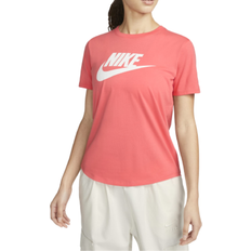 Pink nike tshirt Nike Sportswear Essentials Women's Logo T-shirt - Sea Coral/White