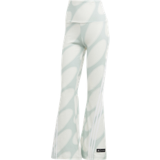 Adidas Marimekko Future Icons Flared Leggings - Cloud White/ Green Tint/ Dash Green