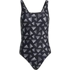 Adidas White Swimwear Adidas Allover Print Sportswear Swimsuit - Black/White