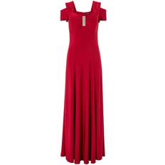 Roman Diamante Cold Shoulder Maxi Dress - Red