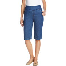 Woman Within Shorts Woman Within Flex-Fit Pull-On Denim Short - Medium Stonewash