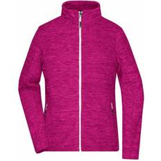 James & Nicholson Women's Melange Fleece Jacket - Berry Melange/Silver