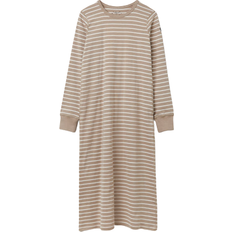 Brown - Women Nightgowns Polarn O. Pyret Nightgown Striped Adult - Beige