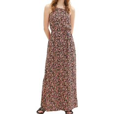 Flower dress Denim Patterned Maxi Dress - Black Flower Print