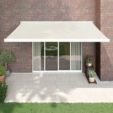 Aluminium Fönstermarkiser vidaXL Markis infällbar gräddvit 4x3 m tyg&aluminium