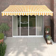 Tendalini vidaXL Tenda Retrattile Gialla E Bianca 3.5x2.5 m Arredo Giardino