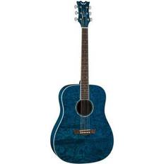 Transparent Acoustic Guitars Dean Axs Dreadnought Quilt Acoustic Guitar Transparent Blue