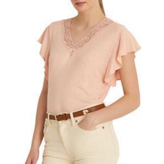 Blouses Lauren Ralph Lauren Jersey Flutter-Sleeve T-Shirt - Pink