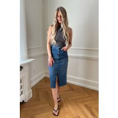 Dame - Slim Skjørt Noisy May Midi Denim Skirt