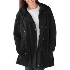 Woman Within Outerwear Woman Within Fleece Lined Taslon Anorak - Black