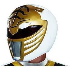 Film e TV Caschi Disguise White Ranger Adult Helmet