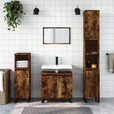 60.0 cm Wall Bathroom Cabinets vidaXL Bathroom Cabinet Smoked Oak 58 x 33 x 60 cm