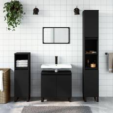 Wall Bathroom Cabinets vidaXL Badschrank Schwarz 58 x 33 x 60 cm