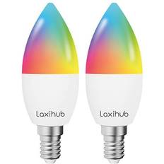 E14 wifi Laxihub E14 WiFi Bluetooth TUYA Smart Color LED-pære 2-pak