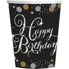 Amscan Happy Birthday papkrus Sparkling gold