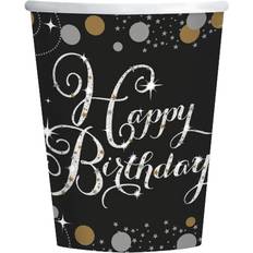 Birthdays Paper Cups Happy Birthday papkrus Sparkling gold