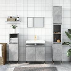 White Oak Wall Bathroom Cabinets vidaXL Bathroom Cabinet Concrete Grey 58 x 33 x 60 cm