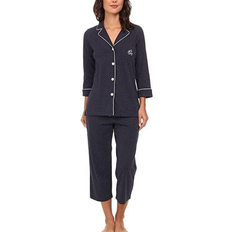 Pyjamas Lauren Ralph Lauren Further Lane Capri Knit Pajama Set - Navy Dots