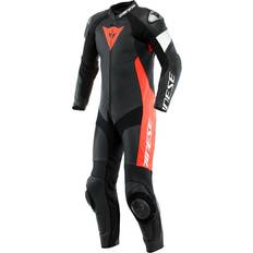 Dainese Læderdragt Tosa Perf. Sort/Neonrød/Hvid