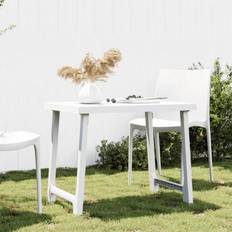 White Camping Tables vidaXL Camping Table White 79x56x64 cm PP Wooden Look