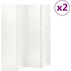 Steel - White Room Dividers vidaXL 2x 4-Panel Screen Room Divider